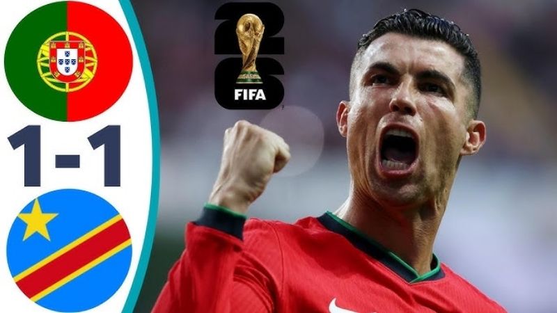 Bồ Đào Nha 1–1 CHDC Congo: Wissa Viết Lịch Sử 52 Năm, Ronaldo 41 Tuổi Mờ Nhạt