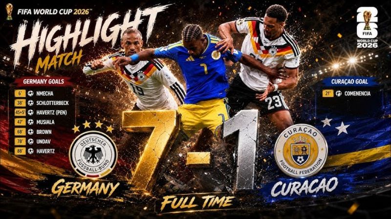Đức 7-1 Curaçao (15/06/2026): Havertz Cú Đúp, Musiala Trở Lại